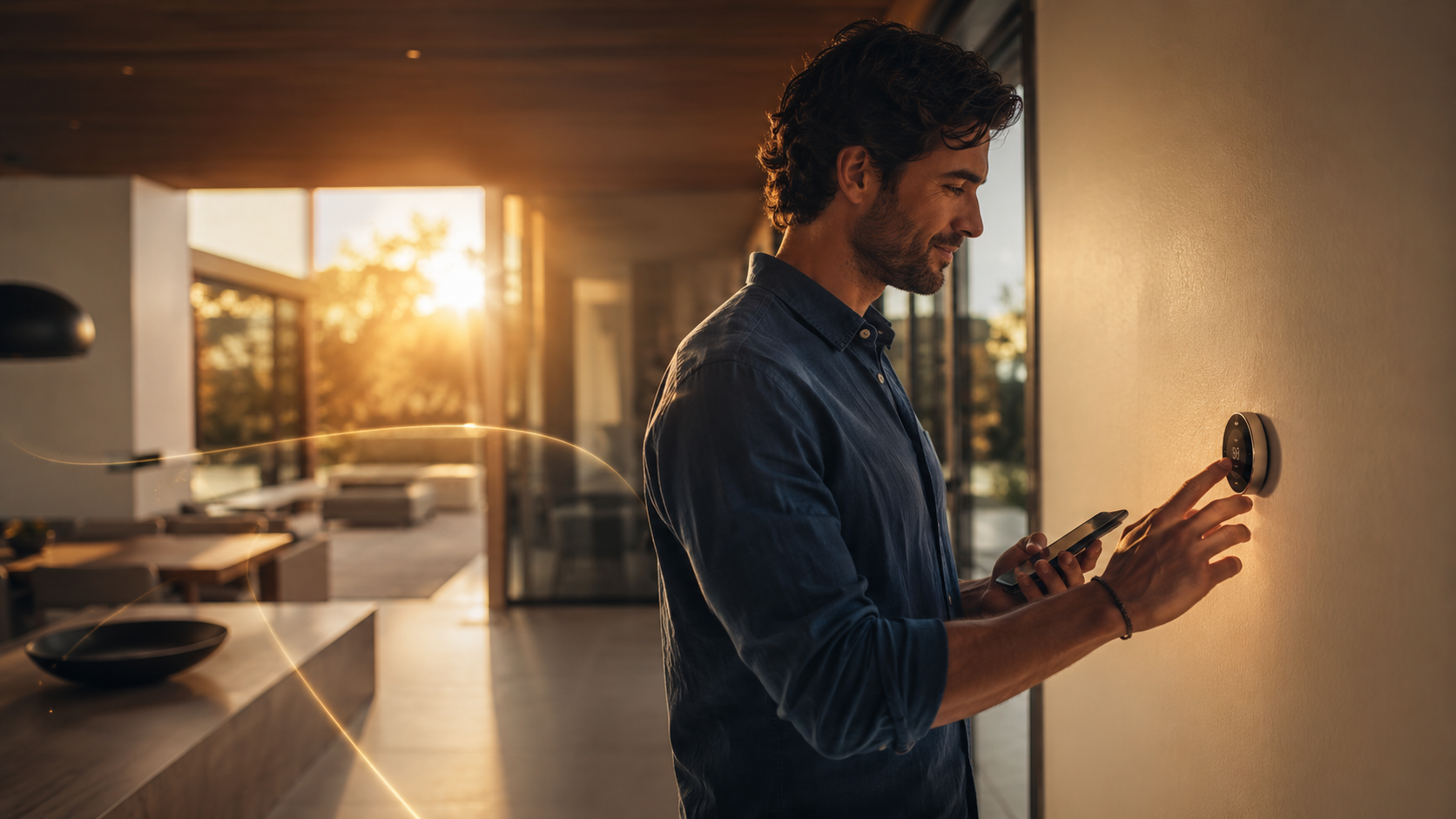 Your Thermostat Might Be Costing You More Than Your Appliances man adjusting thermostat savings